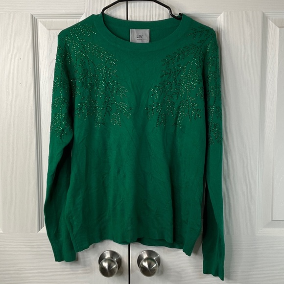 LIV Milano Women’s Green Long Sleeve Sweater Size L - Picture 1 of 9